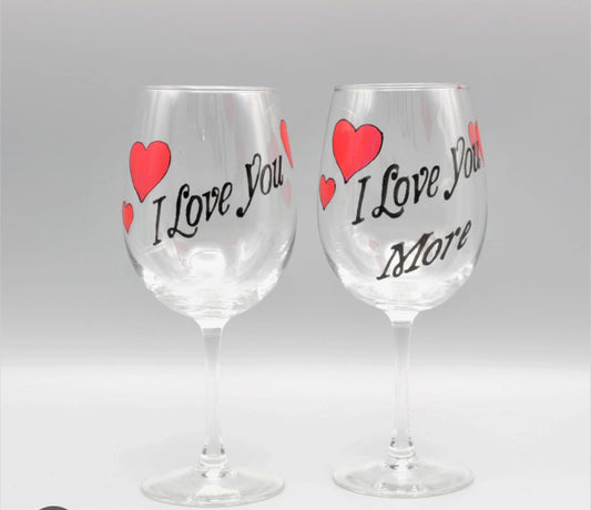 I love you wine glasses