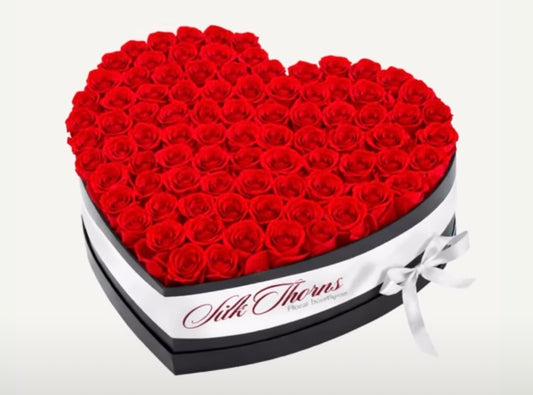 RED FOREVER ROSE HEART BOX